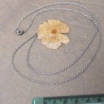 Collana con fiore vero di prunus (ciliegio da fiore) Collana con fiore vero di prunus