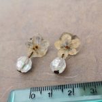 Orecchini con fiori veri di omphalodes Orecchini con fiori veri di omphalodes