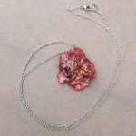 Collana con fiore vero di rosa Anello con fiore vero di rosa